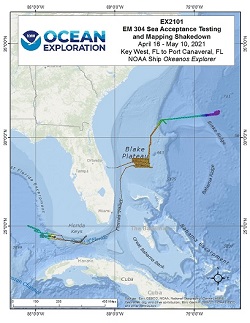 2021 EM304 SAT + Mapping Shakedown Overview Map